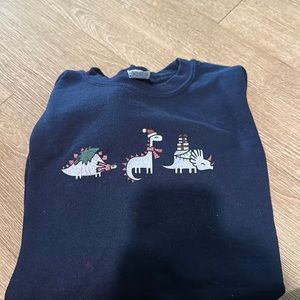 Navy Christmas Dino sweatshirt